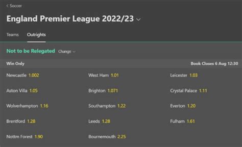 bet365 relegation betting|English Premier League Relegation Odds .
